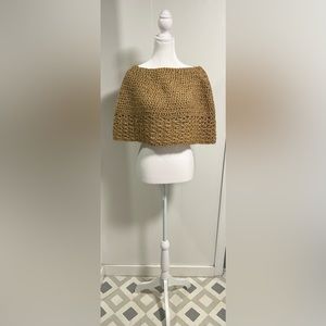 Crochet shoulder wrap. Camel color. Smoke free home. Clean like new